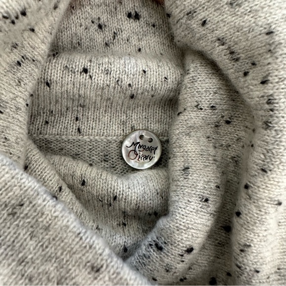 Margaret O'Leary Donegal Speckled 100% Cashmere Turtleneck Sweater Light Grey M - Picture 7 of 8